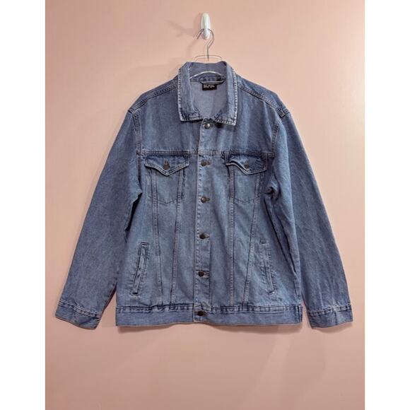 AC/DC Denim Jacket Tie-Dye Back Button Closure Size XL - Picture 3 of 5